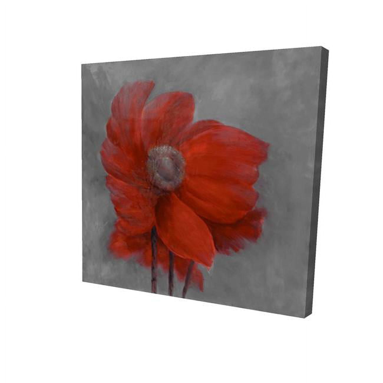12 x 12 in. Red Flower in the Wind-Print on Canvas
