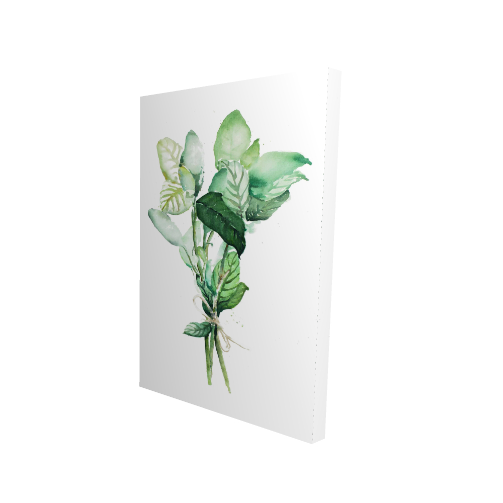 2080-3624-GA90 24 x 36 in. Tied Up Basil Leaves Bundle - Gastronomy Kitchen Decor Canvas