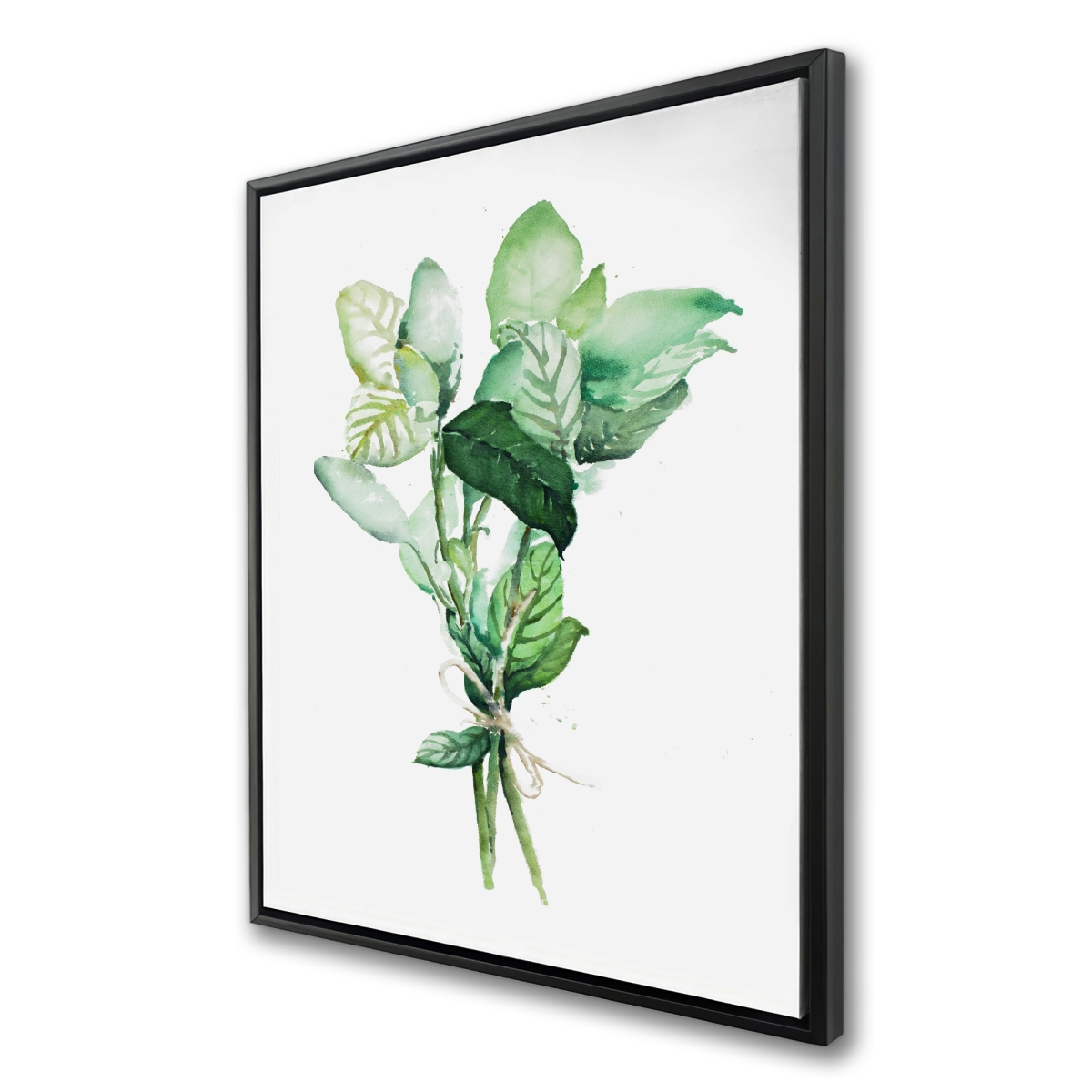 C1FC36484DSU9Y 36 x 48 in. Tied Up Basil Leaves Bundle - Kitchen Illustrative Canvas Art