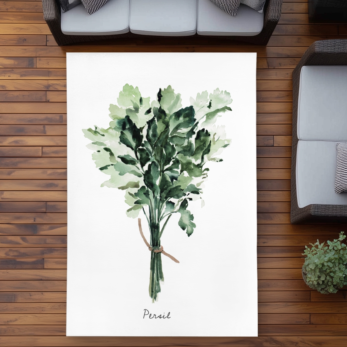 C1ROAR575AEFLM 5 x 7 ft. Tied Up Persil Bundle - Leaves Typo Outdoor Area Rug - Rectangle