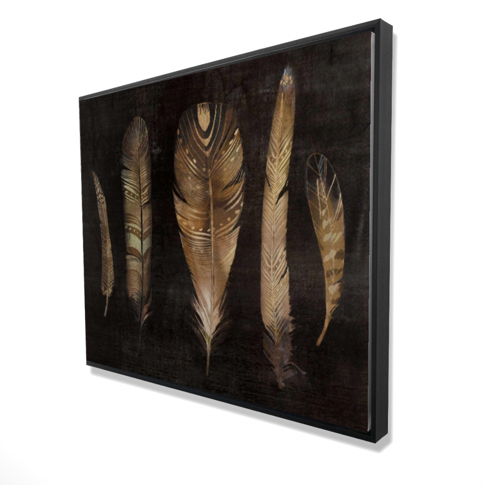 2081-4860-AN237 48 x 60 in. Brown Feather Set - Bohemian Framed Canvas Home Decor