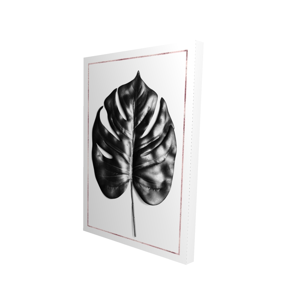 2080-3624-FL302 24 x 36 in. Split Leaf Philodendron with Rose Line - Exotic Botanical Canvas