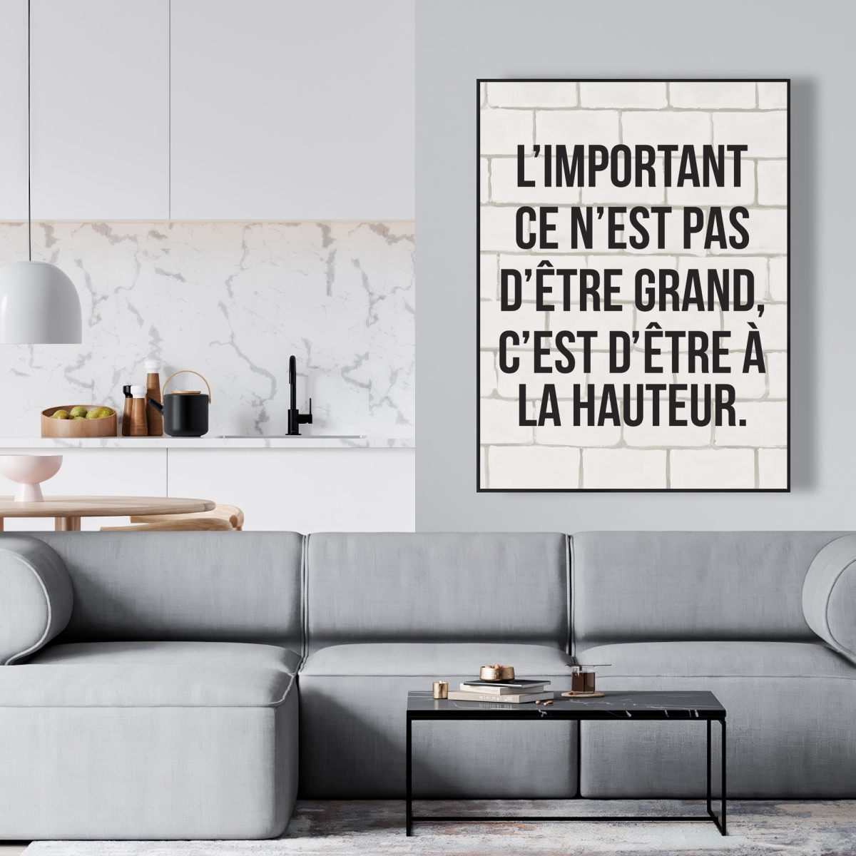 C1FC3648W2JWTL 36 x 48 in. L-Important Ce Nest Pas Detre Grand - Motivational Canvas Art