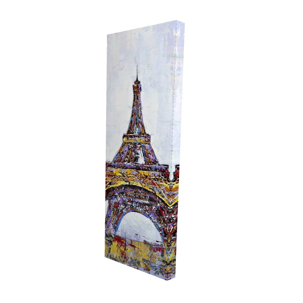 2080-6020-CI46 20 x 60 in. Abstract Paint Splash Eiffel Tower Canvas - Home Decor