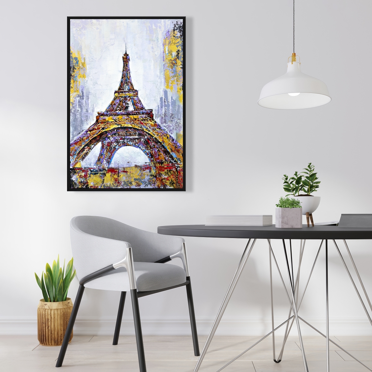C1FC2436ZDGMI7 24 x 36 in. Abstract Paint Splash Eiffel Tower - Contemporary Canvas Art