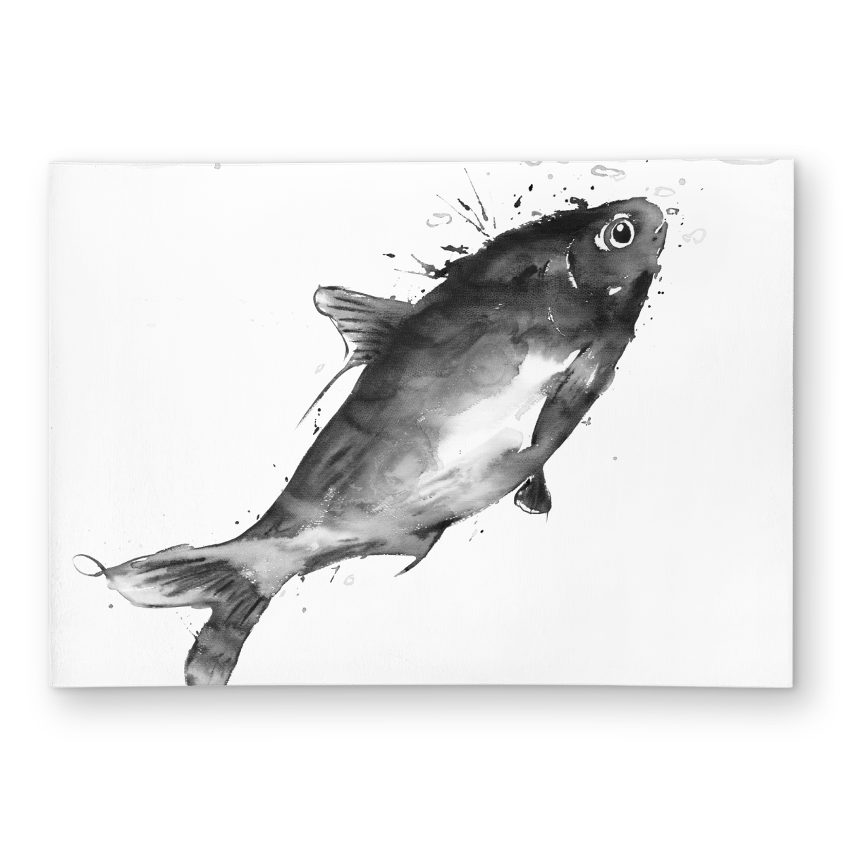 C1ROAR57SWAL93 5 x 7 ft. Happy Swimming Fish Gray Black & White Outdoor Area Rug - Home Decor - Rectangle