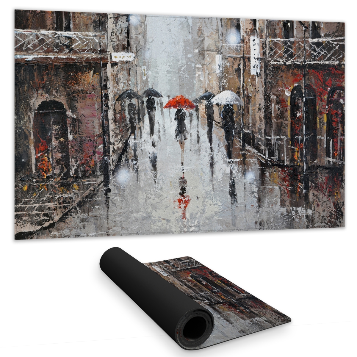C1DM1424D16SXX 14 x 24 in. City Rain - Brown Cities Gaming Mat for Home Decor