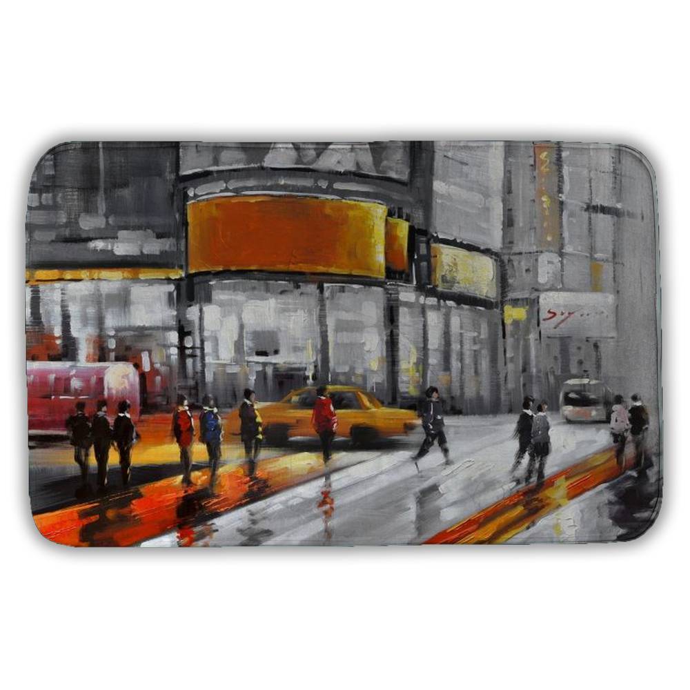 5930-2134-CI30 21 x 34 in. Circulation in Times Square Bath Mat - Scenic Home Decor
