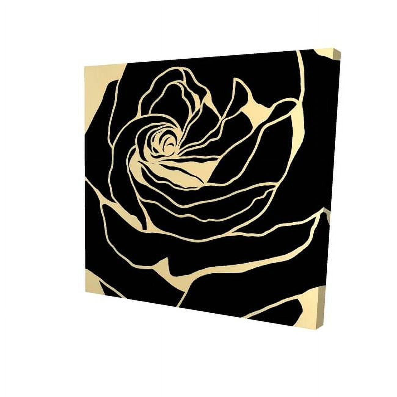 12 x 12 in. Silhouette of A Rose-Print on Canvas