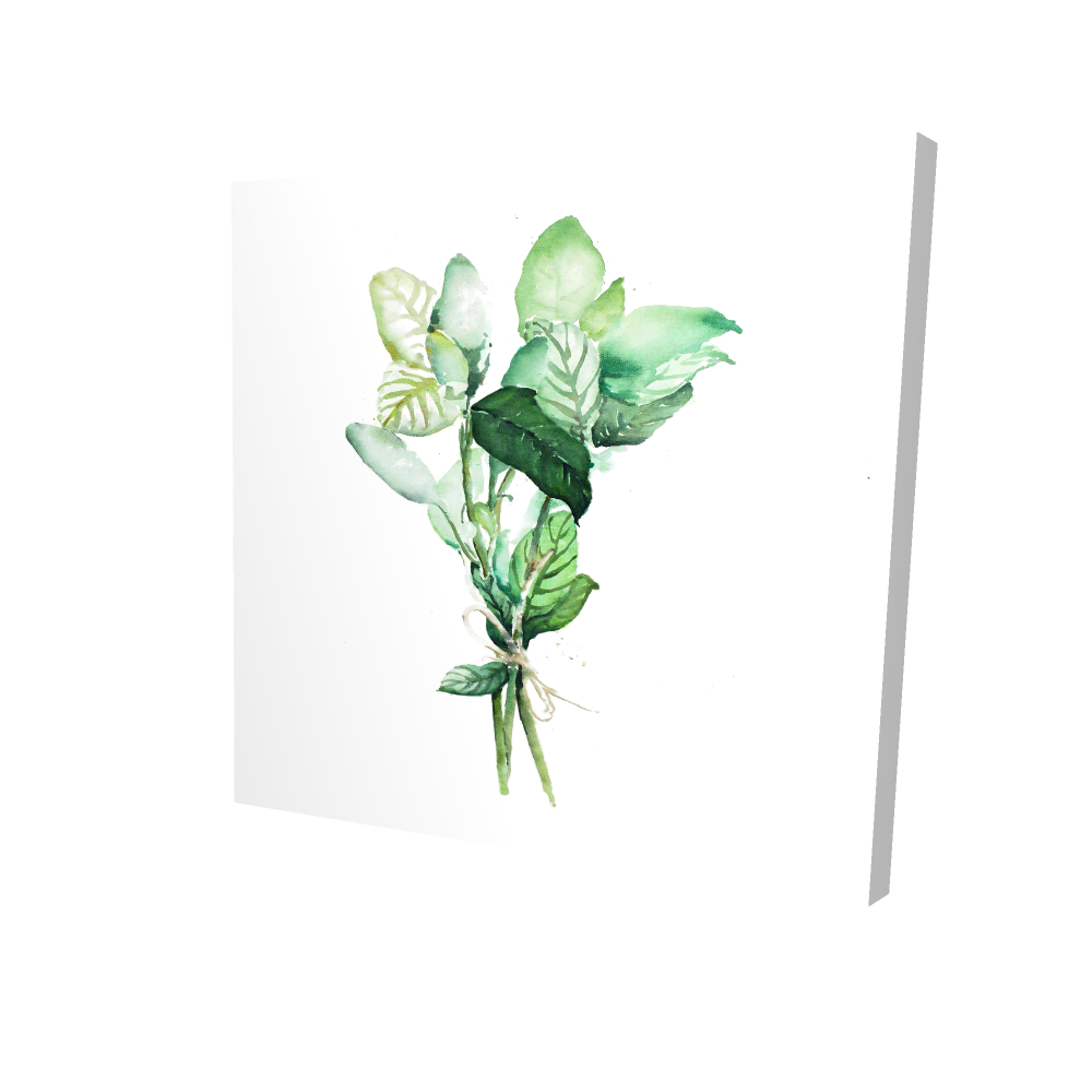 2080-3636-GA90 36 x 36 in. Tied Up Basil Leaves Bundle - Kitchen Gastronomy Canvas Decor