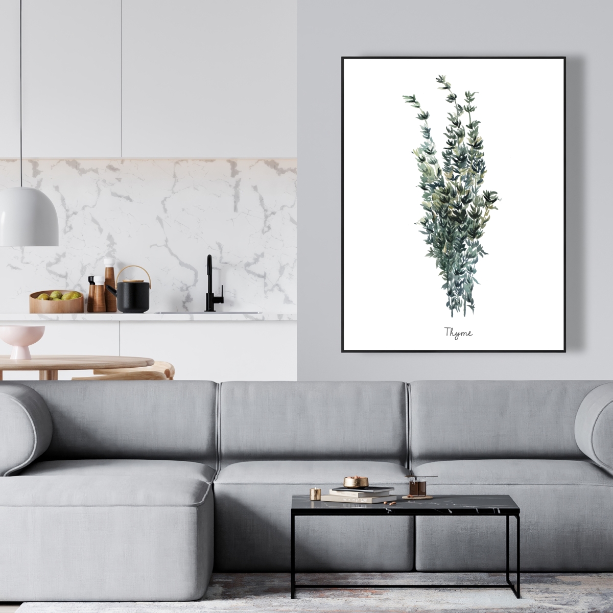 C1FC3648DYAOOM 36 x 48 in. Thyme Leaves Bundle - Kitchen Gastronomy Canvas for Home Decor