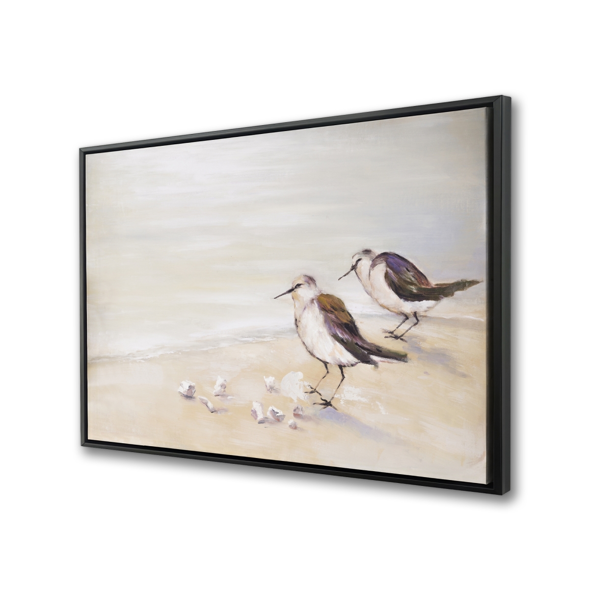 C1FC2436251NST 24 x 36 in. Two Sandpipers on the Beach - Framed Canvas for Home Decor