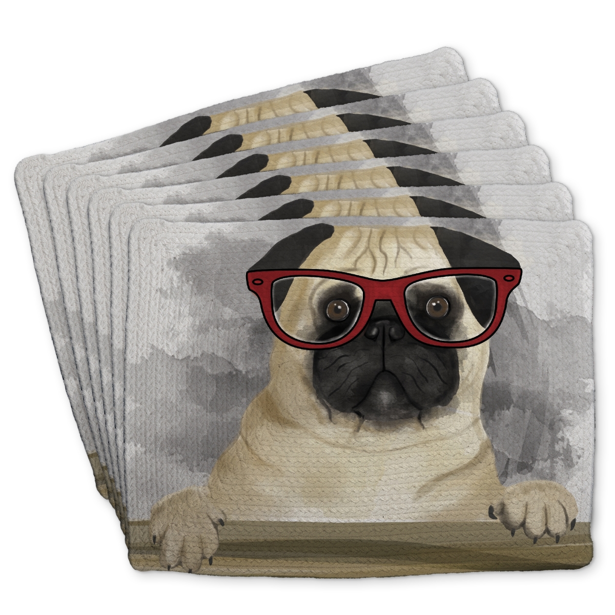 Picture of Begin Home Decor C6BP1418CND0X2 14 x 18 in. Geek Carlin Braided Polyester Placemat - Stylish Home Decor - Set of 6