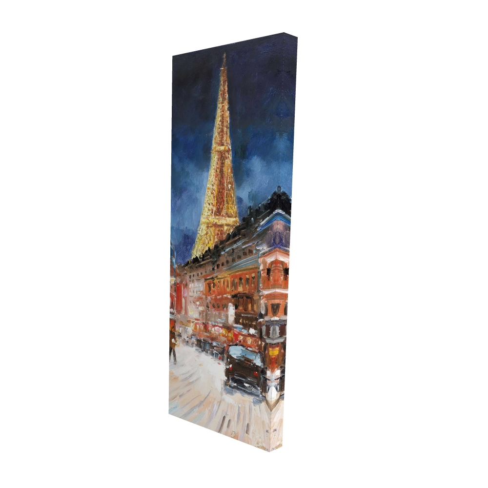 2080-6020-CI170 20 x 60 in. Illuminated Paris - Blue Contemporary Canvas Home Decor