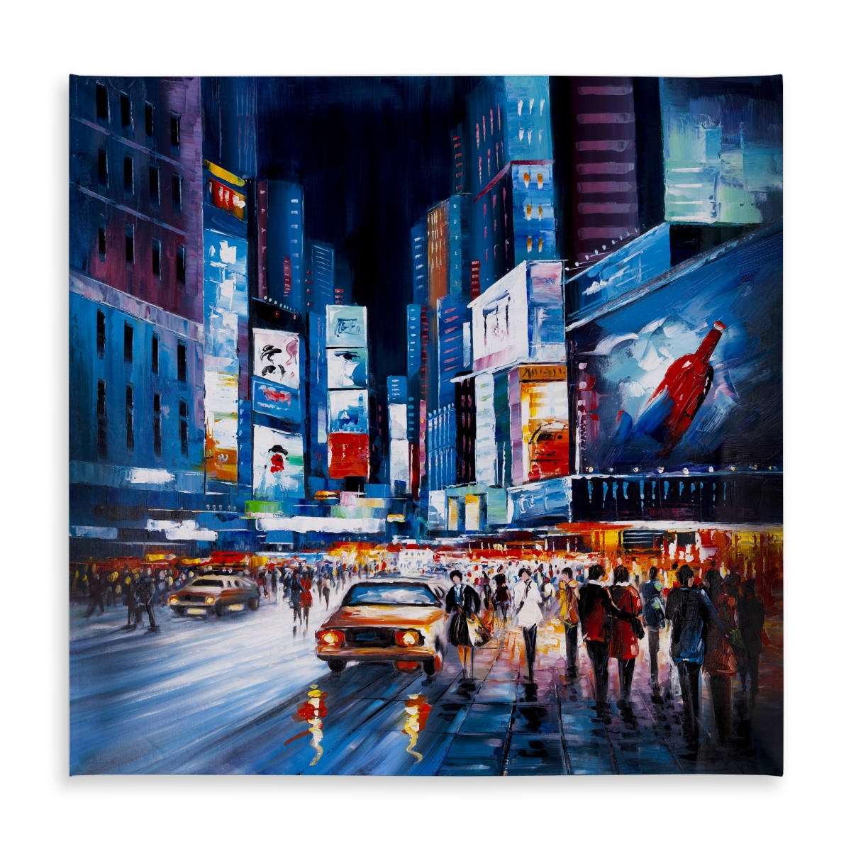 Picture of Begin Home Decor C1TC5858IWB8EB 58 x 58 in. Times Square Perspective - Blue Indoor & Outdoor Tablecloth