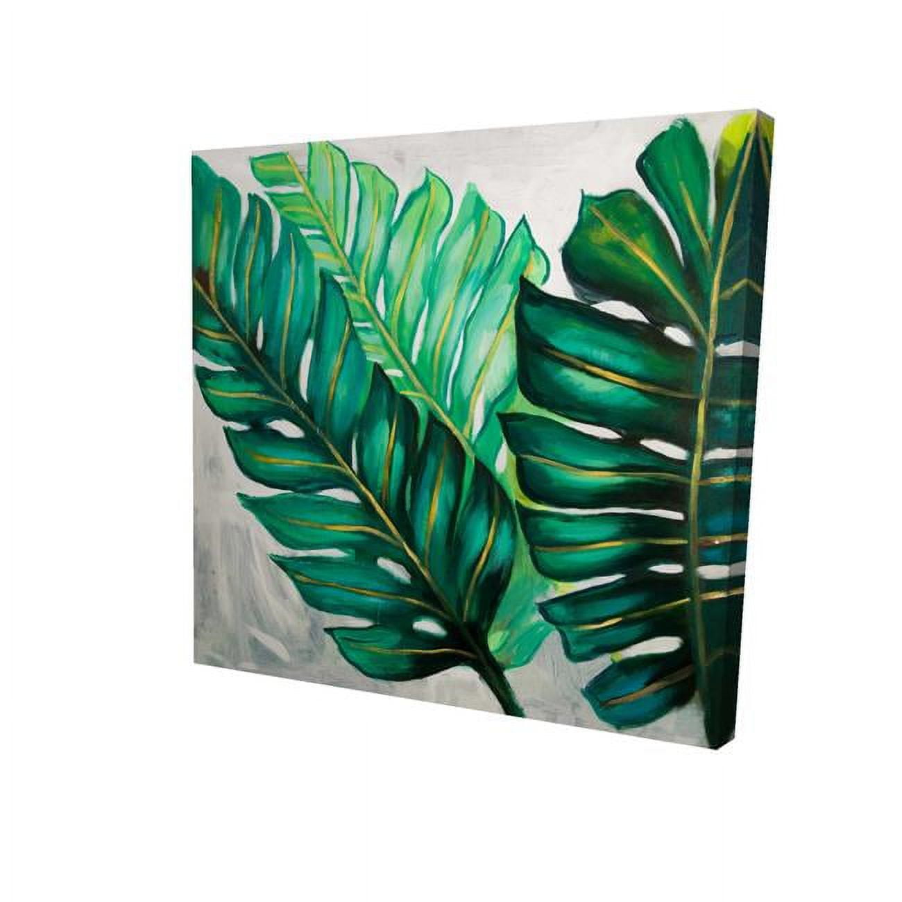 12 x 12 in. Three Big Exotic Plant Leaves-Print on Canvas