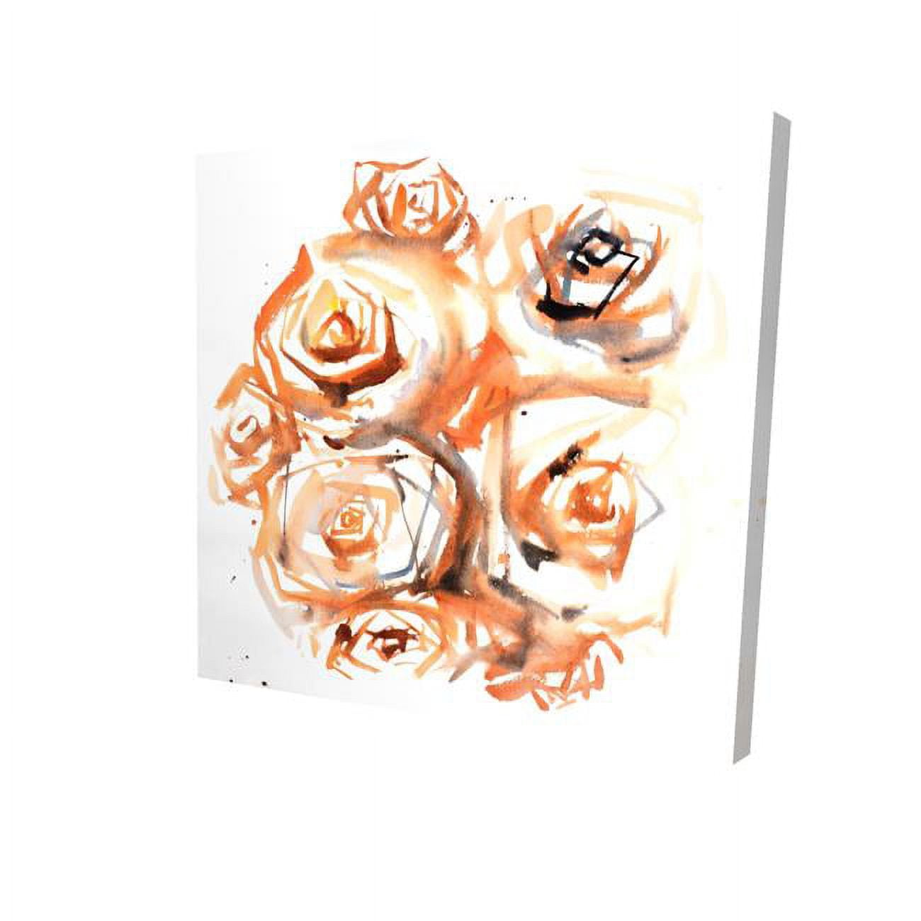 12 x 12 in. Sepia Style Abstract Roses Bundle-Print on Canvas
