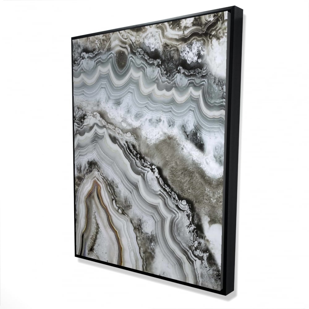 2081-4836-AB43 36 x 48 in. Abstract Geode - Hyperrealist Minerals Framed Canvas Art