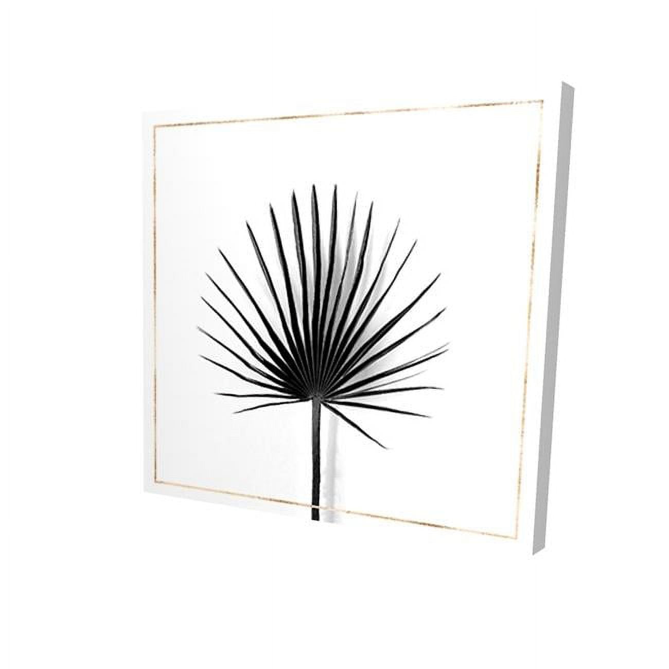 12 x 12 in. Cabbage Palm Leaf with Gold Lines-Print on Canvas