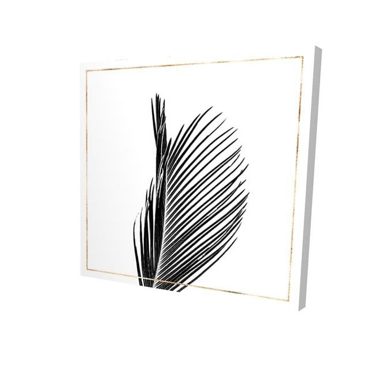 12 x 12 in. Areca Palm with Gold Line-Print on Canvas