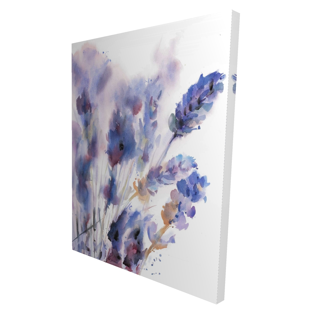 2080-4836-FL229 36 x 48 in. Watercolor Lavender Flowers - Rustic Botanical Canvas Decor