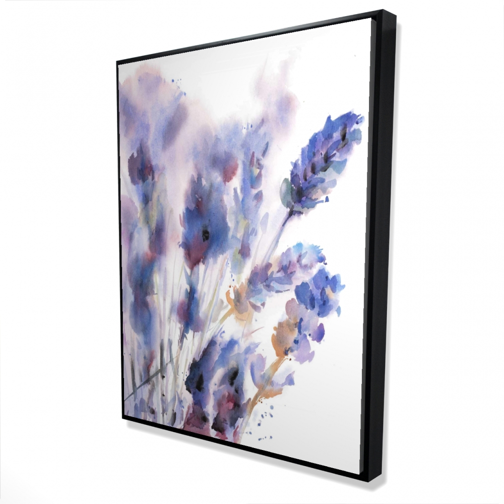 2081-4836-FL229 36 x 48 in. Watercolor Lavender Flowers Canvas - Purple Floral Decor