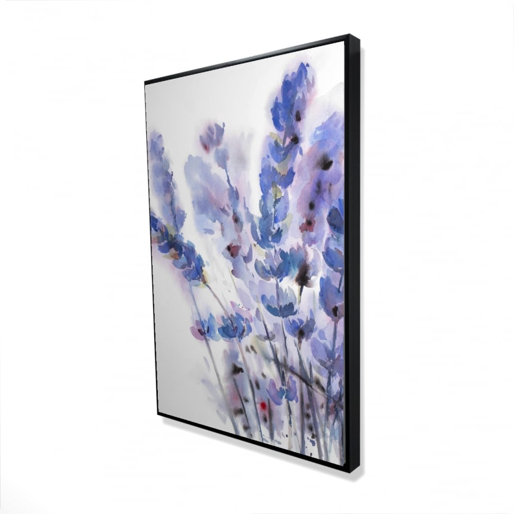 2081-3624-FL230 24 x 36 in. Watercolor Lavender Flowers - Framed Canvas for Living Room Decor