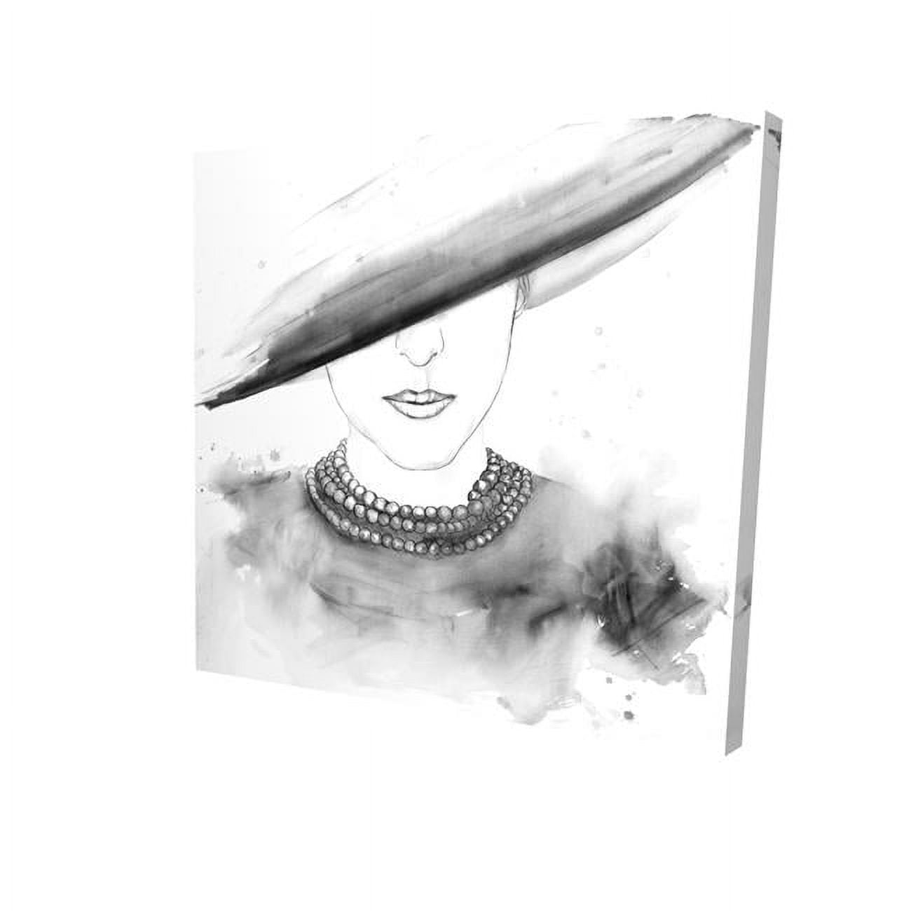 16 x 16 in. Mysterious Lady with A Hat-Print on Canvas