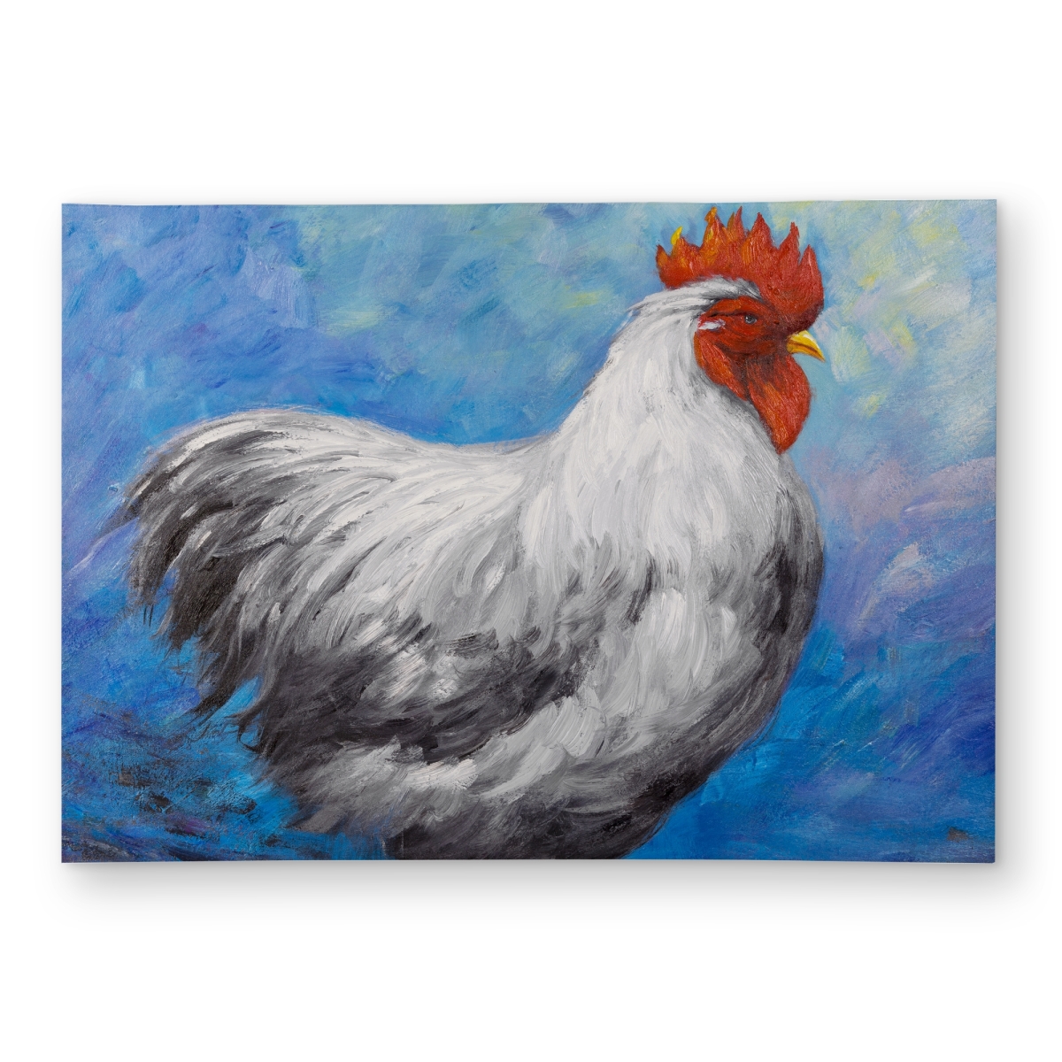 C1ROAR57LAA8I0 5 x 7 ft. Gray Rooster Outdoor Area Rug - Stylish Animals Kitchen Decor - Rectangle