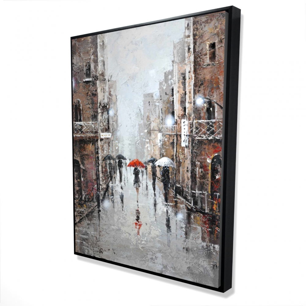 2081-4836-CI27 36 x 48 in. City Rain - Framed Canvas Art for Man Bedroom Decor