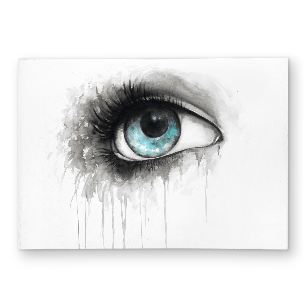 C1ROAR574BZBSH 5 x 7 ft. Blue Eye in Watercolor - Blue Figurative Outdoor Area Rug - Rectangle