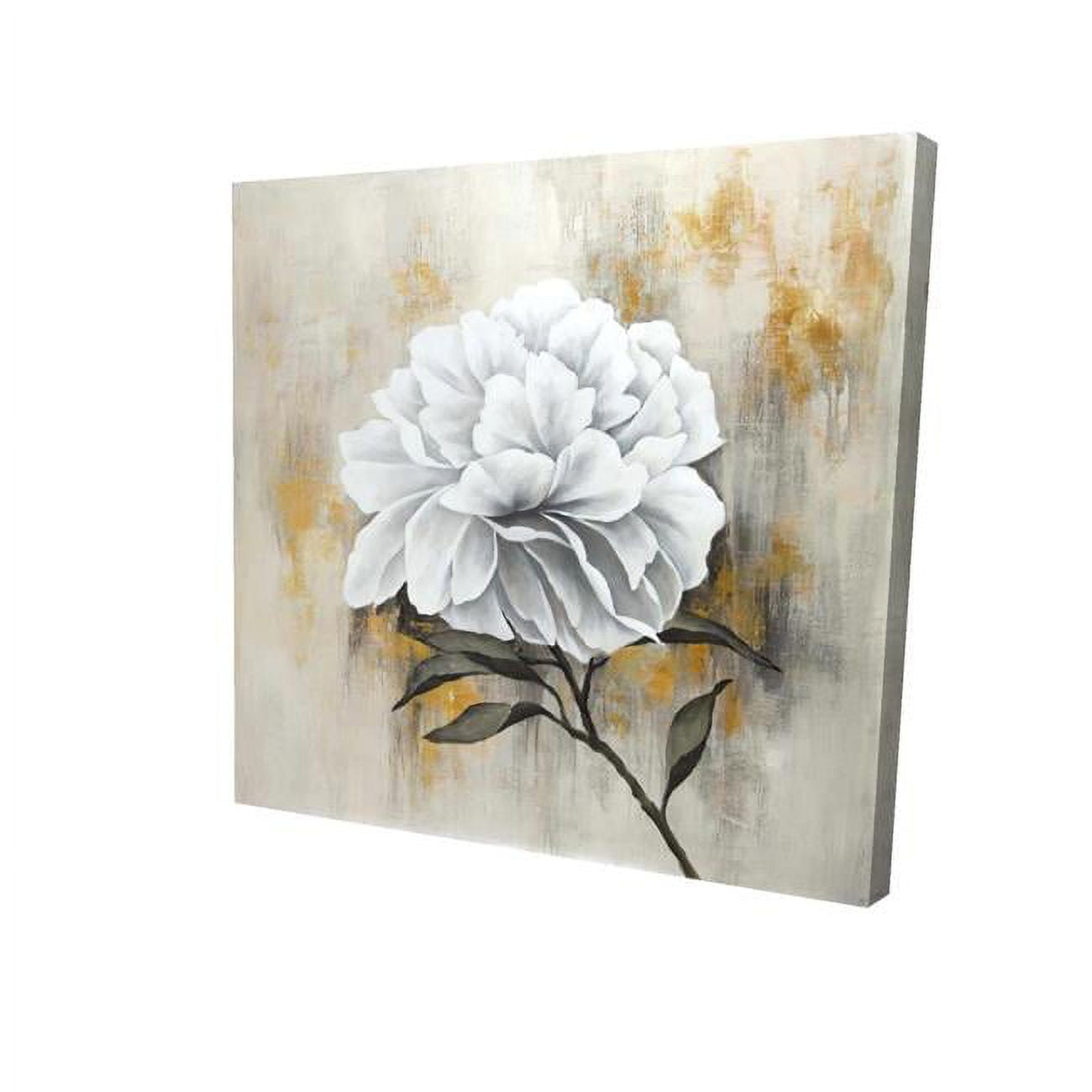 12 x 12 in. White Peony-Print on Canvas