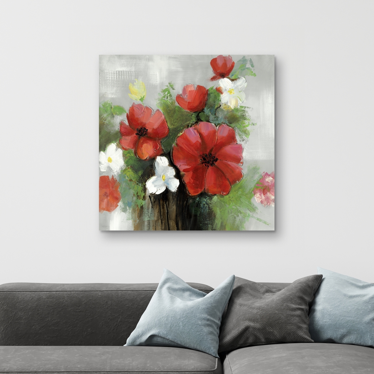 C1RC323261DW93 32 x 32 in. Abstract Wild Flowers Bundle - Floral White Canvas Decor
