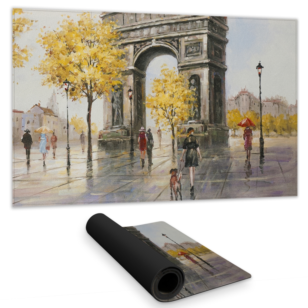 C1DM1424KFMFHO 14 x 24 in. Arc De Triomphe To Paris - Modern Gaming Mat for Home Decor