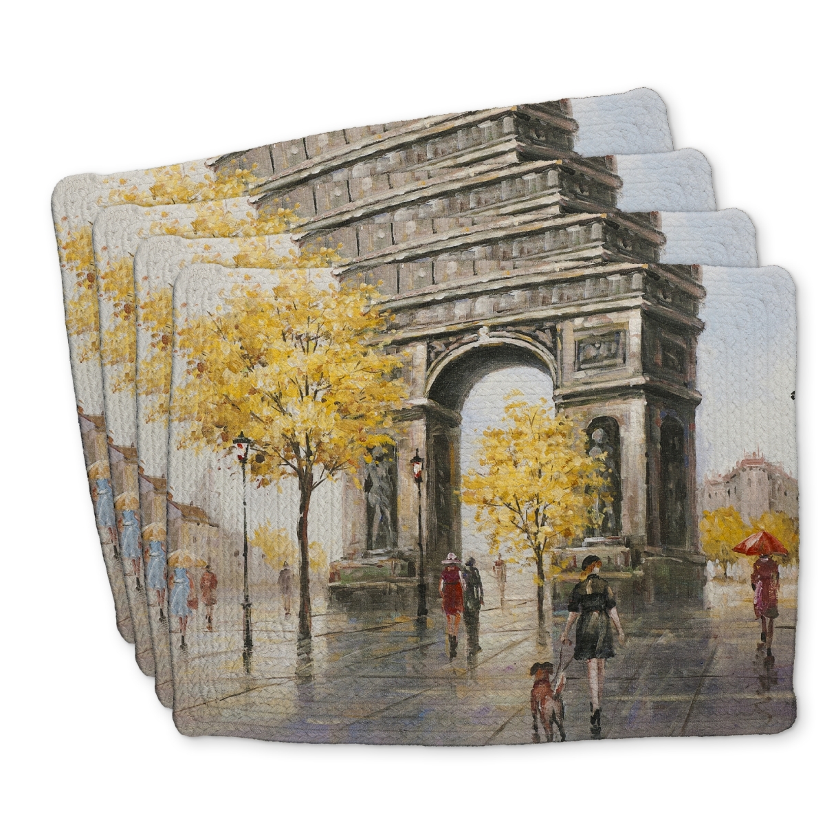 Picture of Begin Home Decor C4BP1418JBJ6HK 14 x 18 in. Arc De Triomphe To Paris Braided Polyester Placemat - Home Decor - Set of 4