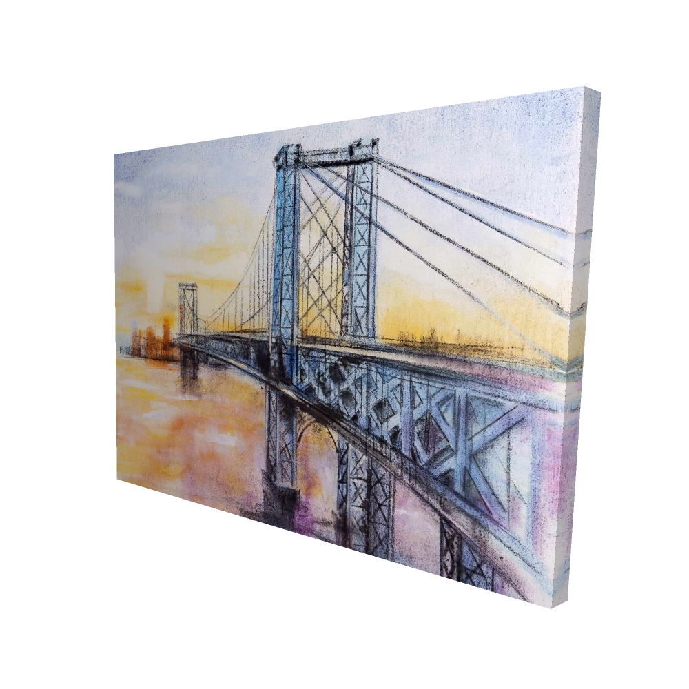 2080-3648-CI210 36 x 48 in. Abstract Brooklyn Bridge Canvas - Modern Office Home Decor