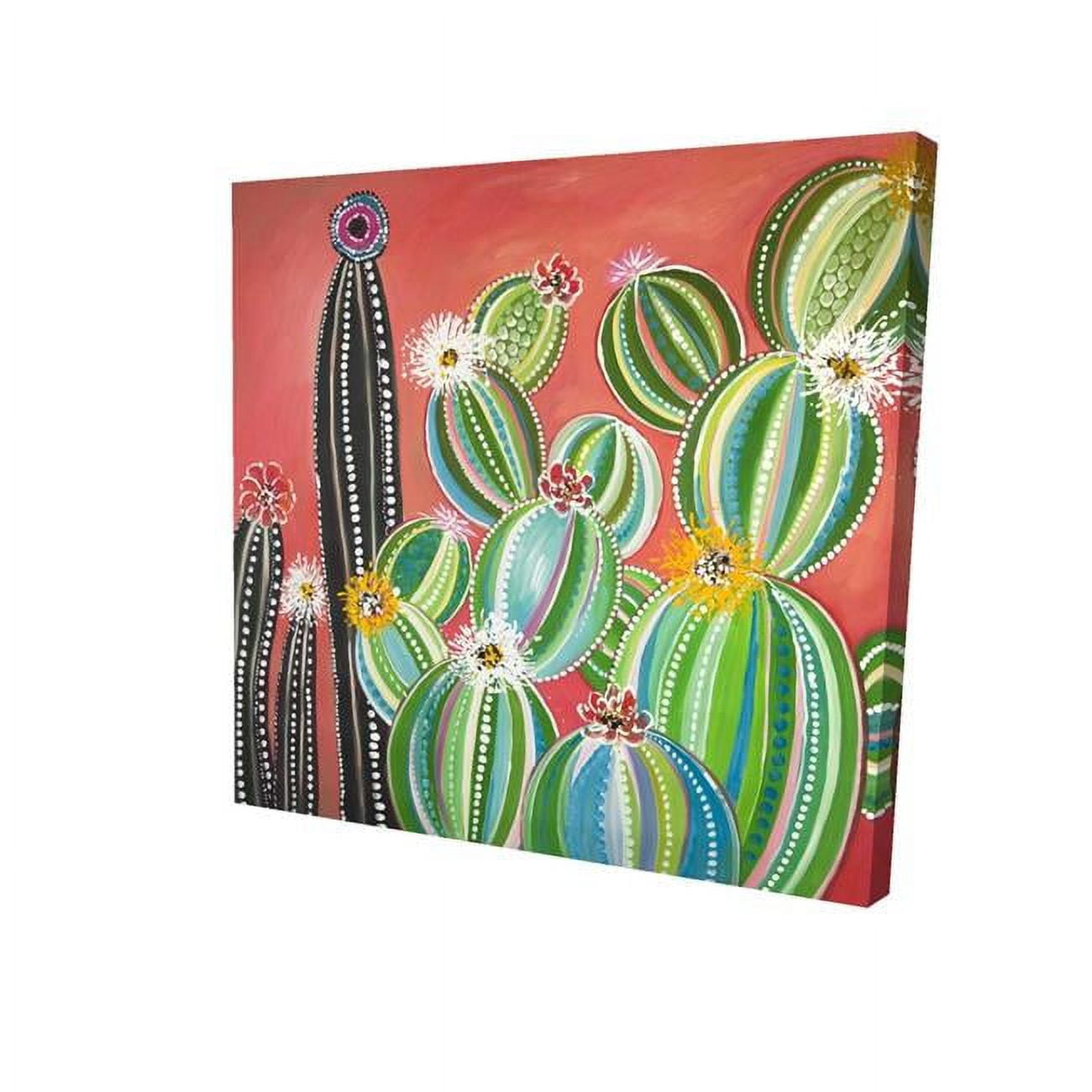 12 x 12 in. Rainbow Cactus-Print on Canvas