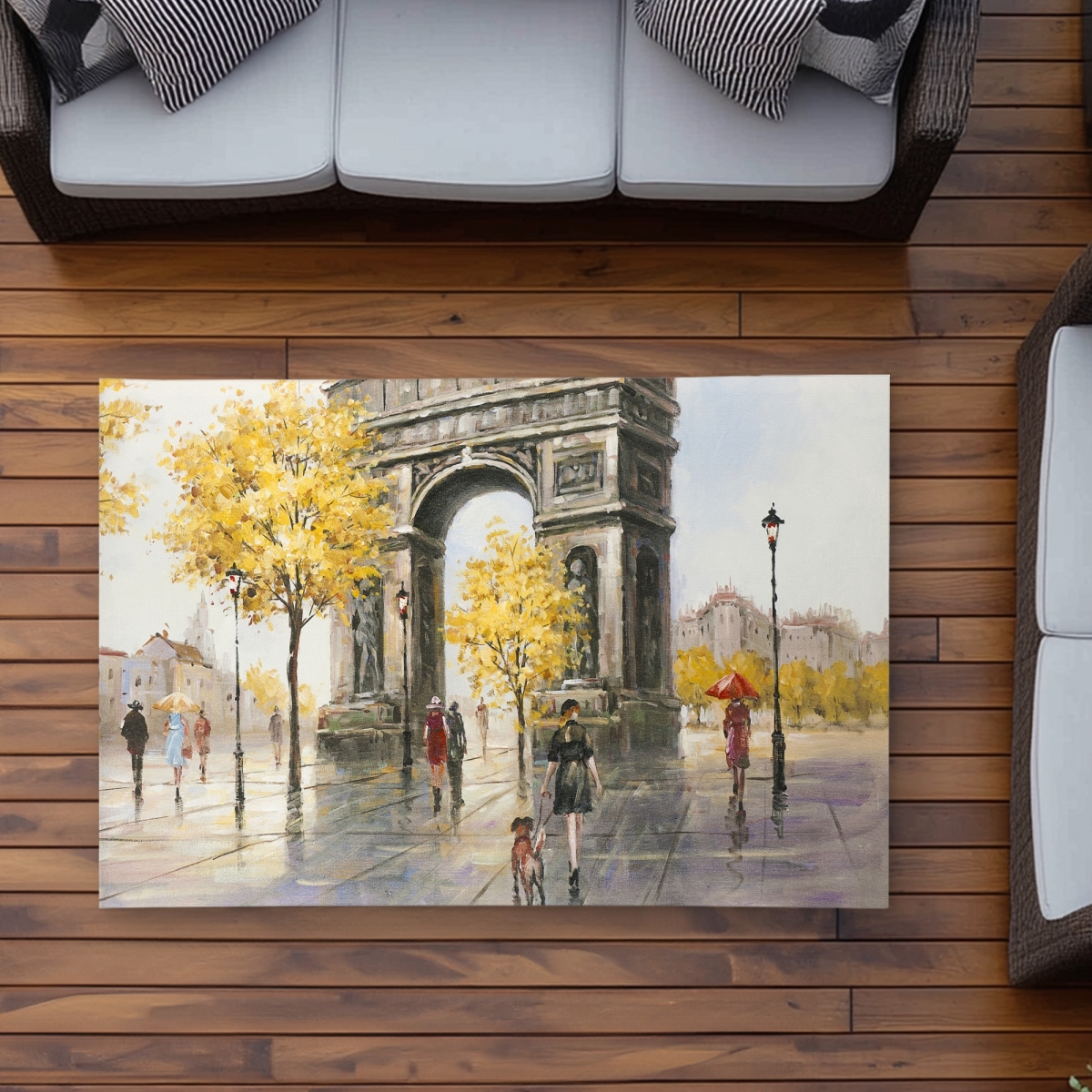 C1ROAR35AXLNT3 3 x 5 ft. Arc De Triomphe To Paris Outdoor Area Rug - Architecture Decor - Rectangle