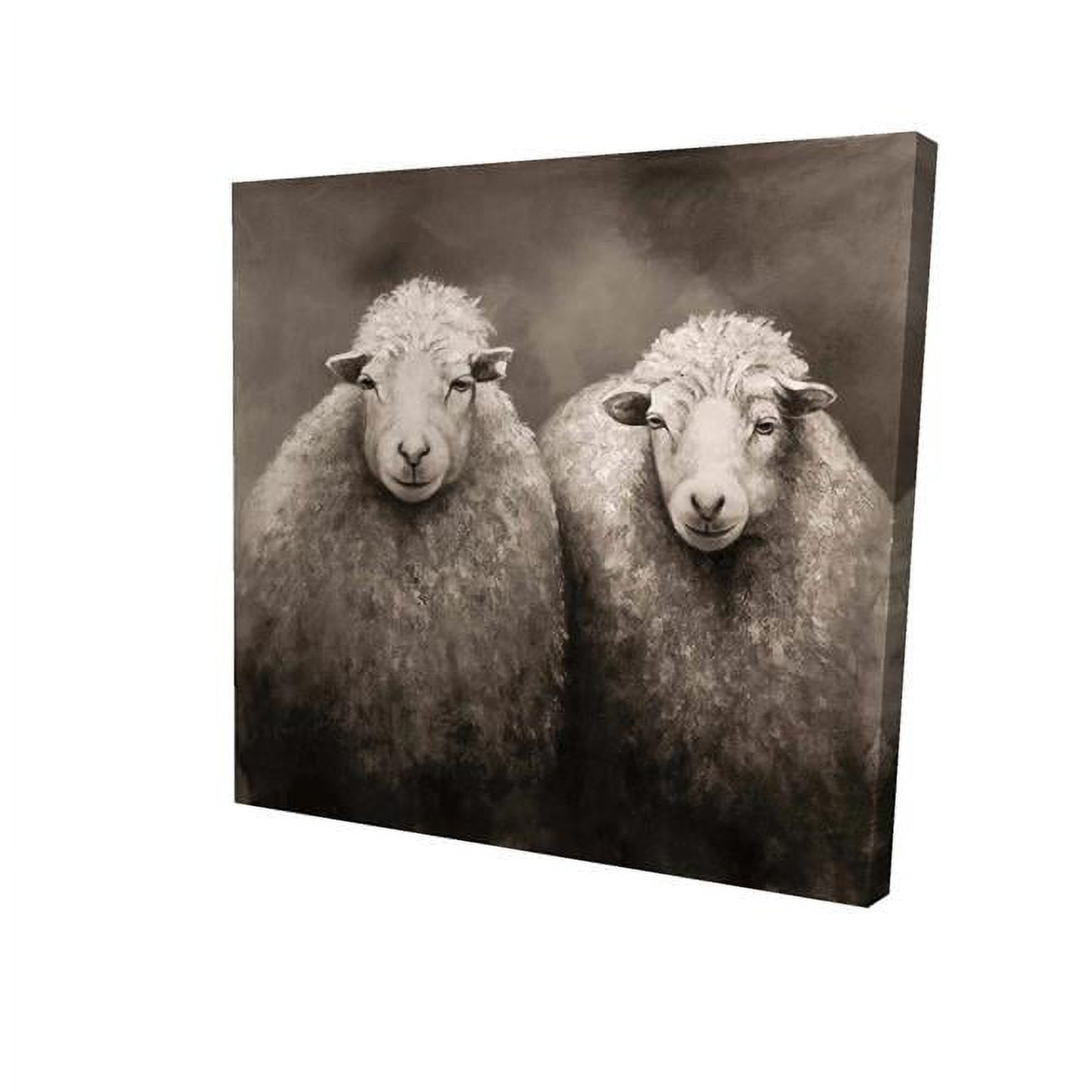 16 x 16 in. Sheep Sepia-Print on Canvas