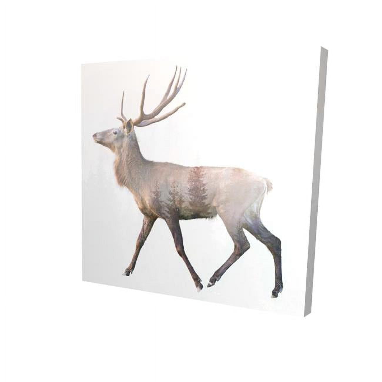 16 x 16 in. Deer & Forest-Print on Canvas