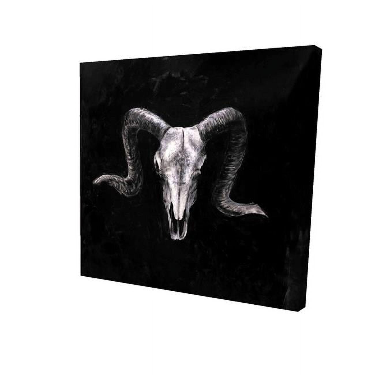 16 x 16 in. Ram Skull Grunge Style-Print on Canvas