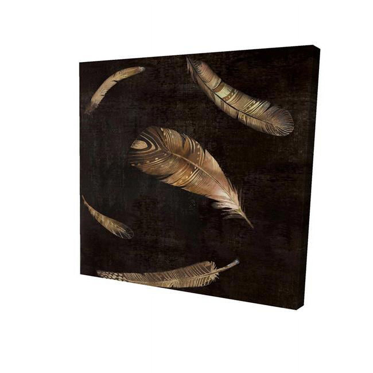 16 x 16 in. Golden Feathers-Print on Canvas