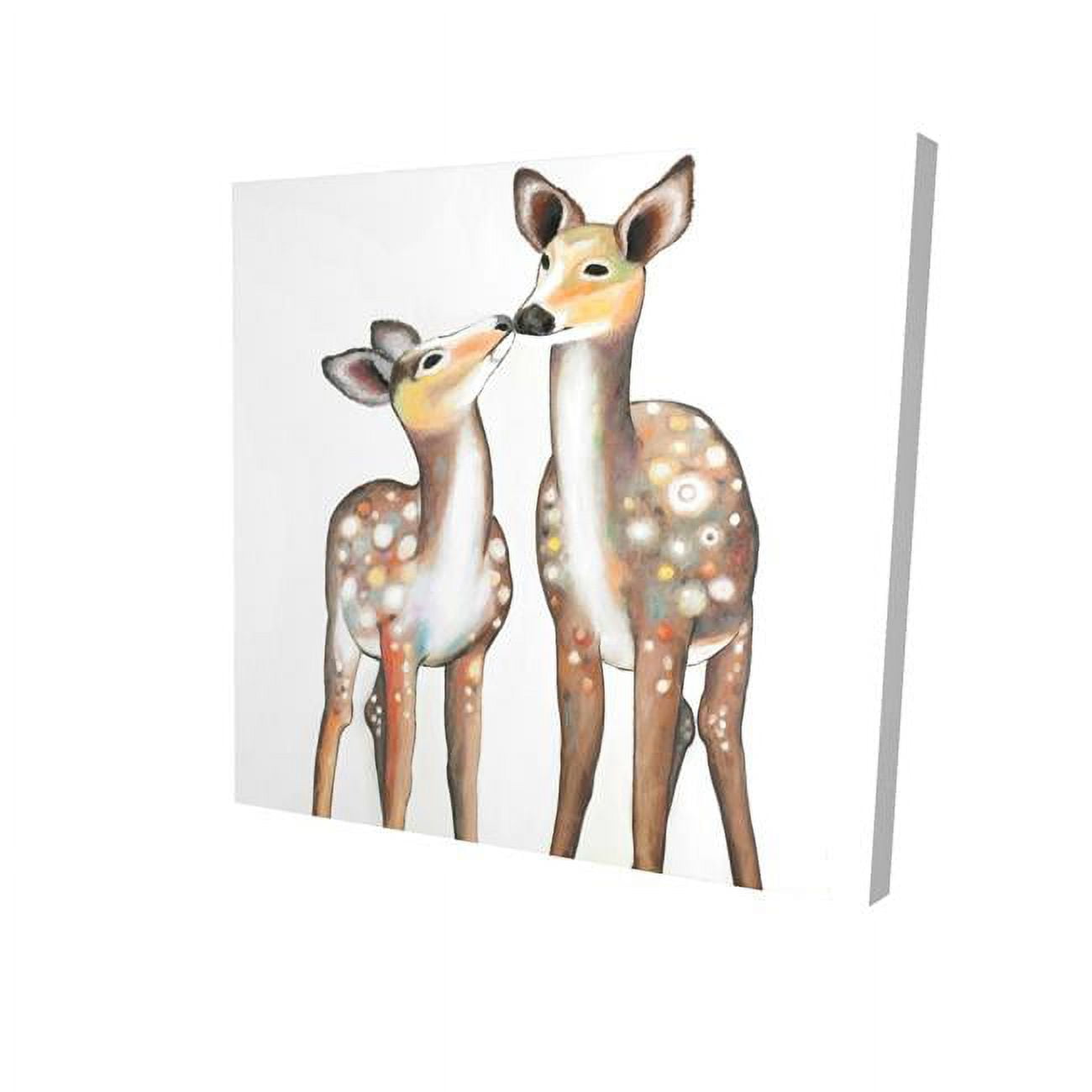 16 x 16 in. Deer with Its Fawn-Print on Canvas