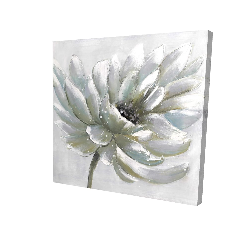 2080-3636-FL5 36 x 36 in. White Chrysanthemum - Botanical Office Canvas for Home Decor