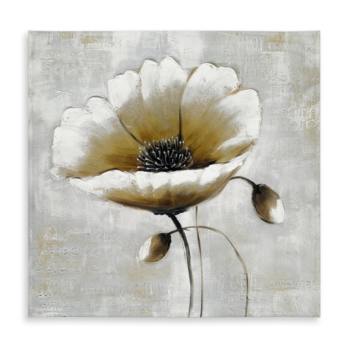 Picture of Begin Home Decor C1TC5858FKCX0G 58 x 58 in. Modern Beige Flower Tablecloth - Indoor Outdoor Home Decor