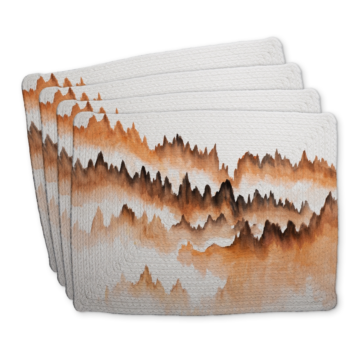 Picture of Begin Home Decor C4BP141827SNJ9 14 x 18 in. Mountain of Fir Trees - Braided Polyester Placemat for Decor - Set of 4