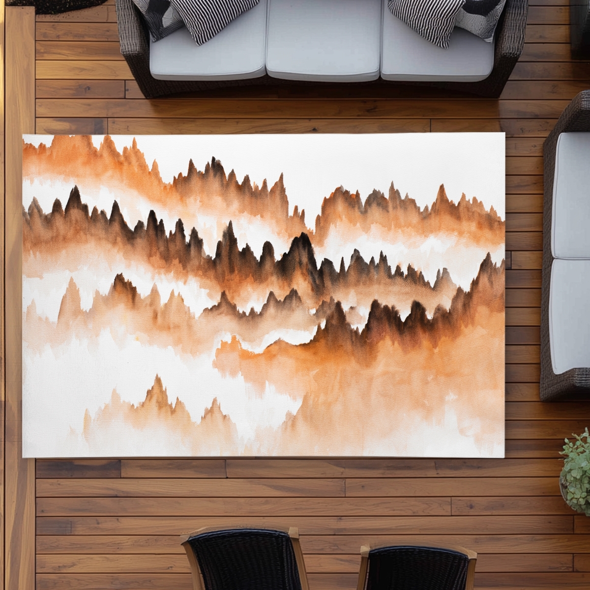 C1ROAR57XS2IVJ 5 x 7 ft. Mountain of Fir Trees - Livingroom Mountains Outdoor Area Rug - Rectangle