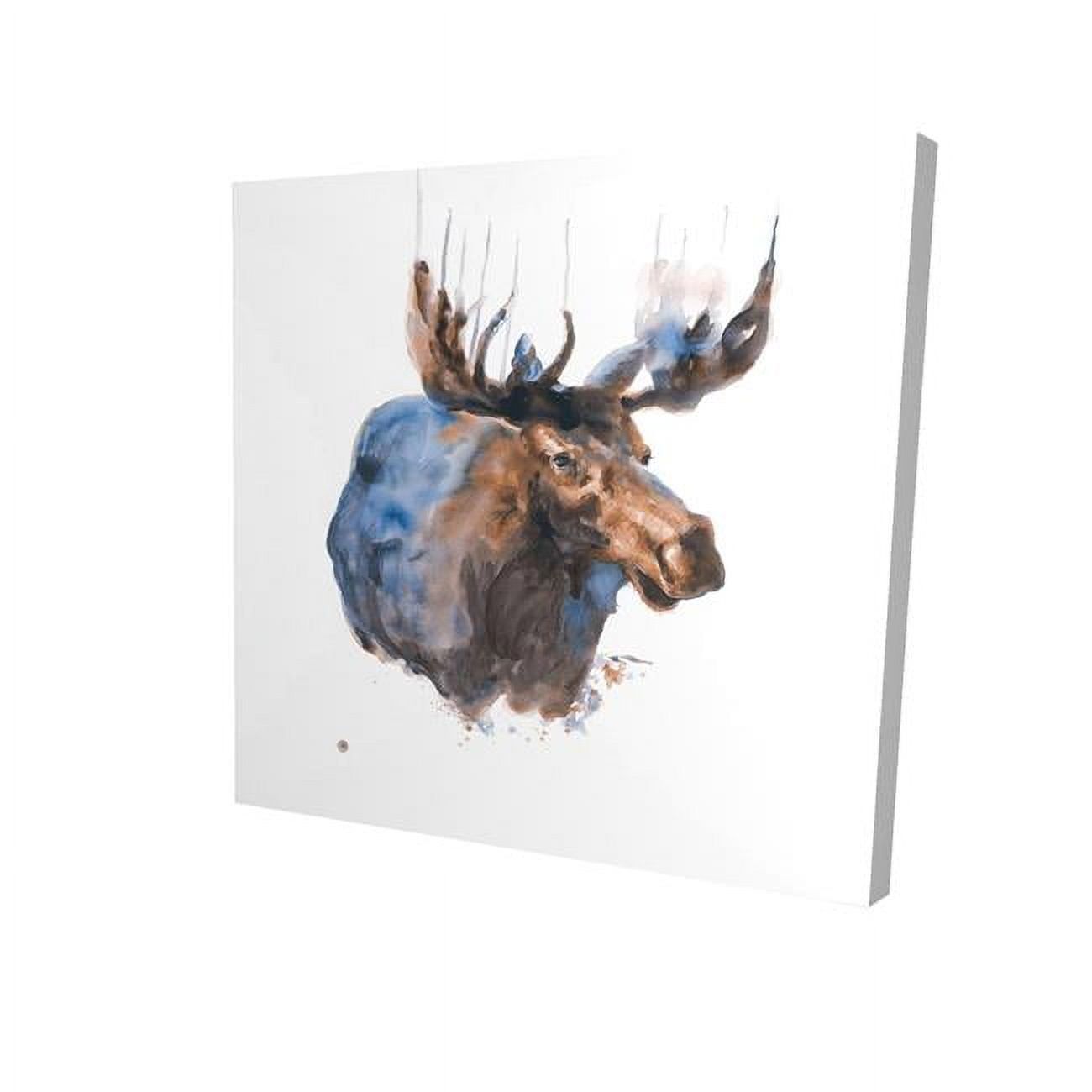 16 x 16 in. Abstract Blue Moose-Print on Canvas