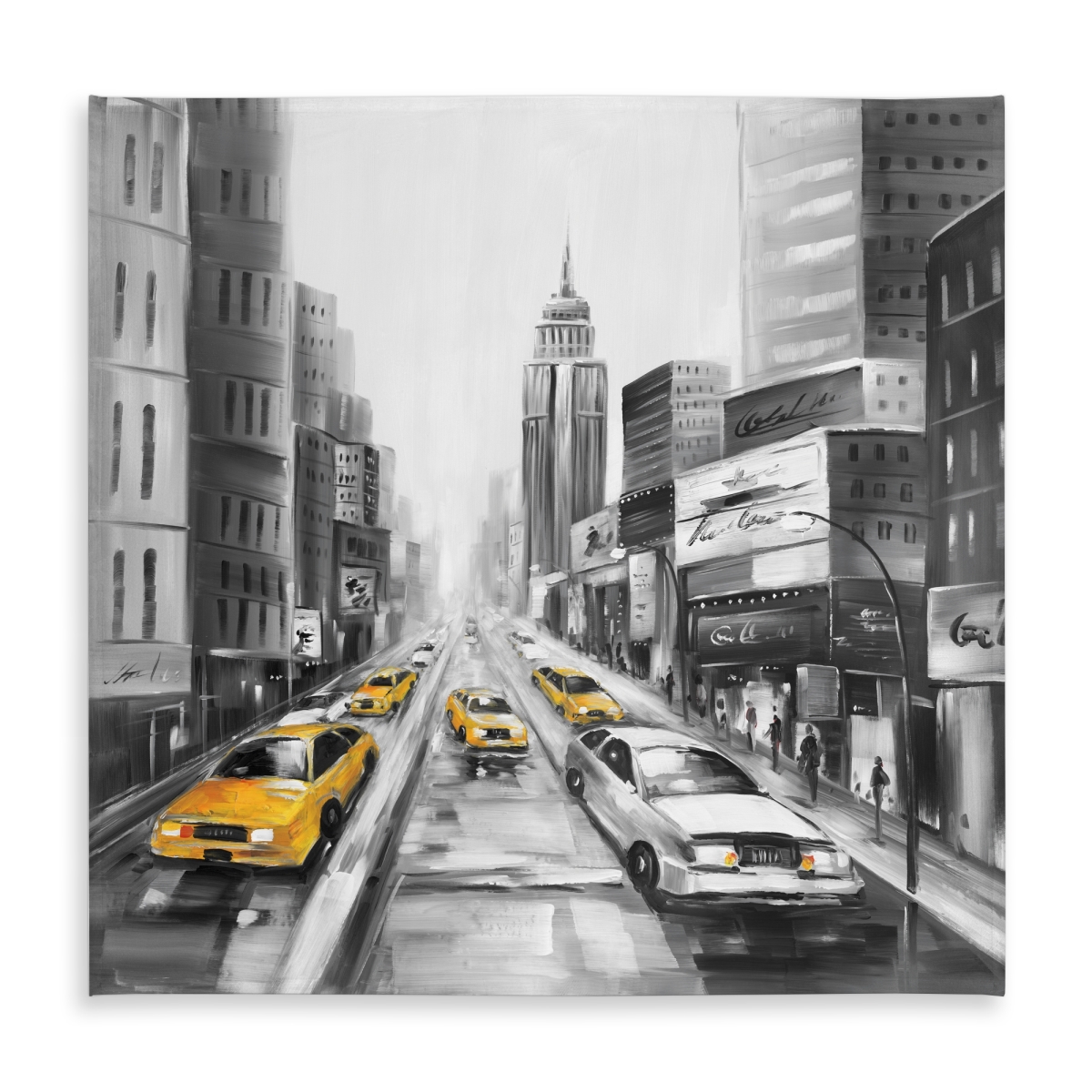Picture of Begin Home Decor C1TC5858DAE82K 58 x 58 in. Yellow Taxis in   York Tablecloth - Indoor Outdoor Decor