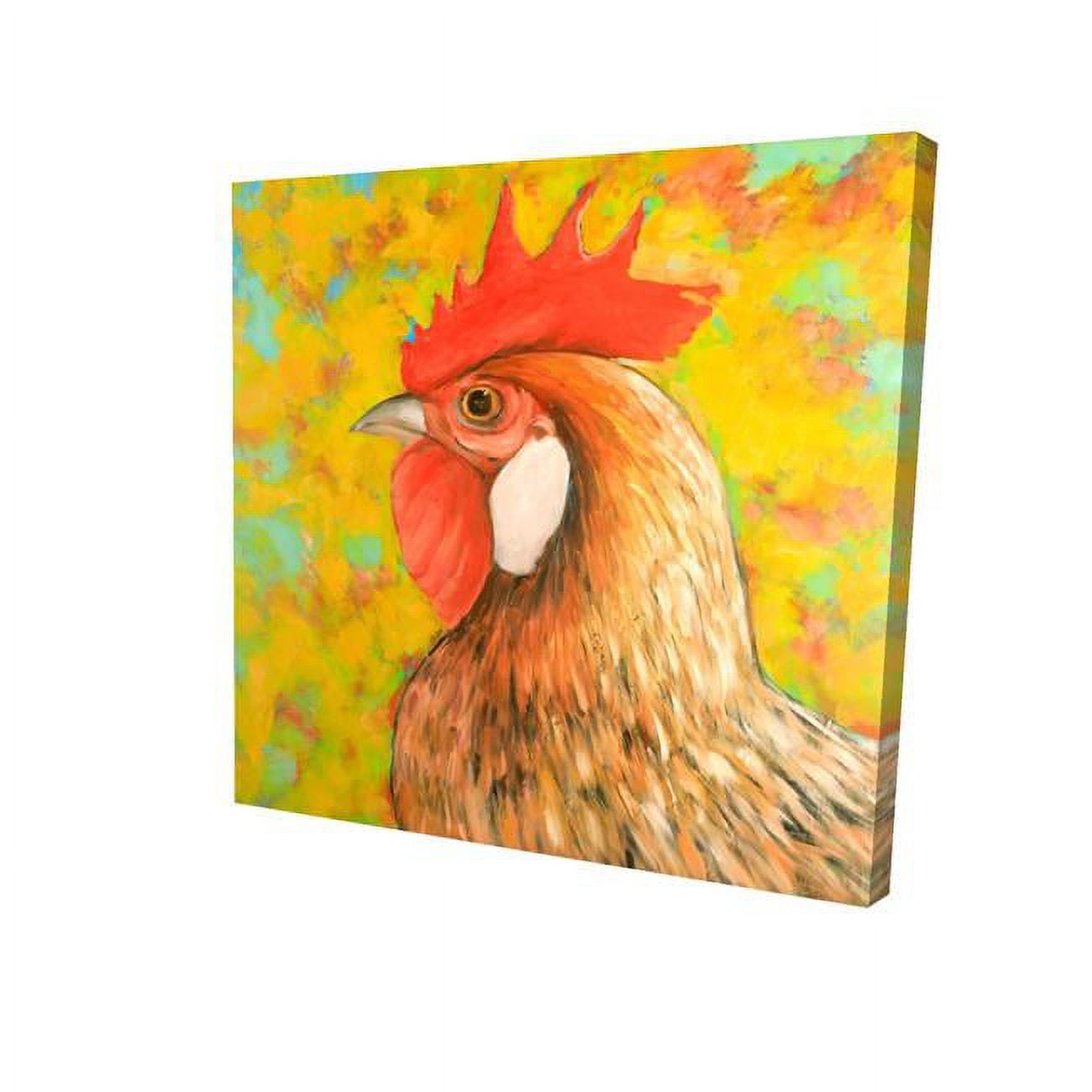 16 x 16 in. Colorful Chicken-Print on Canvas